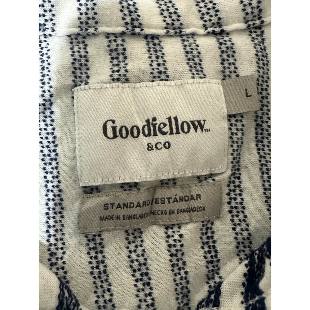 Goodfellow & Co Standard Fit Men's L Striped Short Sleeve Shirt - Picture 3 of 5